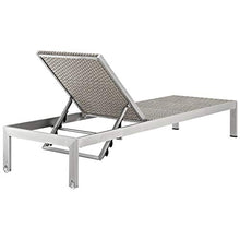 Pemberly Row Modern Aluminum Patio Chaise Lounge Set of 6 Grey