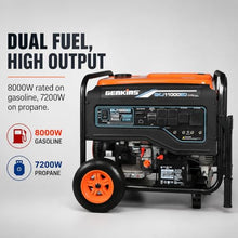 Genkins 11000‑Watt Dual‑Fuel Portable Generator, Gas & Propane, Electric‑Start 120V/240V for Home Emergency Power