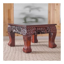 LUYOUBOZHU Vase Stand Flower Pot Rack Stand Wood Base, Square Relief Sulpture Pedestal Desktop Display Racks(Medium)
