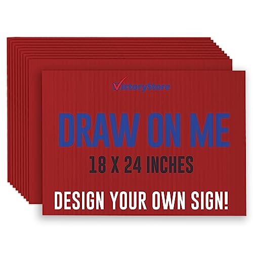 VictoryStore 18” x 24” Corrugated Plastic Blank Yard Signs Red 1000-Pack