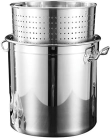Stainless Steel Soup Pot Turkey Fryer Pot with Basket, Crawfish, Crab, Shrimp Cooking Pot for Home Outdoor Use(30cmx30cm)