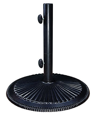 Treasure Garden 50 Pound Umbrella Base, Cast Iron Classic Market Design with Expandable Weight Capacity, 19.3 in Diameter (Umb Base 50-LB Black)