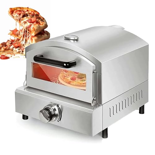 Pellet Burning Pizza Oven Pellet Pizza Stove, Portable Stainless Steel Pizza Oven with Pizza Stone for Outdoor Backyard Pizza Maker Garden Kitchen