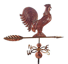Dalvento 404C Rooster Weathervane Pure Copper Directionals and Globes, Large