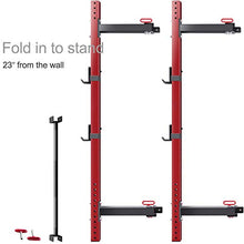 CUAUC Wall Mounted Folding Squat Rack Red