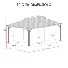 Kozyard Alexander 12' x 20' Hardtop Gazebo Gray