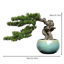 ELUKHT Simulation Potted Plants Bonsai Tree Simulation Bonsai Thuja Pine Tree Welcoming Pine Bonsai Green Plant Home (Green 55 * 40cm)