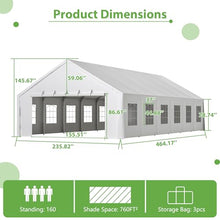 ZJBFXY88 20x40FT Heavy Duty Party Tent with Removable Sidewalls White