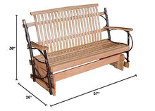 Furniture Barn USA 5' Hickory Porch Glider, Natural Finish