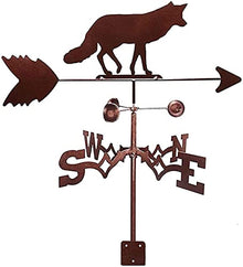 Weathervanee with Roof Mount Metal Weathervane Decoration Black Weather Vane Wind Direction Indicator Kit Metal Bracket Weather Vane for Roof Garden Home Garden Sheds Fence Posts Pergola (Wolves)