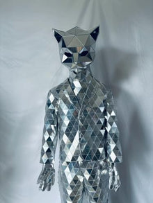 HoHoHuo Silver Mirror Man Costume Medium