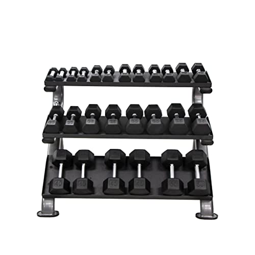 TKO 3-Tier Horizontal Dumbbell Rack with Oval Tubing