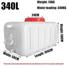 DIROVO Rain Barrels Plastic Water Storage Tank 25L/50L/75L/110L/150L/200L/340L Emergency Camping and Hiking Multifunctional(340L)