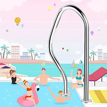 ZEELYDE Pool Handrail,Summer 304 Stainless Steel Inground Pool Safety Products,Easy Mount Hand Grab Rail,Silver