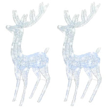 XXL Acrylic Christmas Reindeer Decorations, 2-Pack 70.9 Inch Standing Lighted Deer, 250 LED Cold White Lights, 8 Lighting Modes, Indoor Outdoor Holiday Yard Lawn Decor