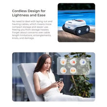 Eoweiot Automatic Robotic Pool Cleaner, Wall-Climbing Vacuum with 180-Minute Runtime, Ideal for In-Ground Flat Pools Up to 2000 Sq.Ft