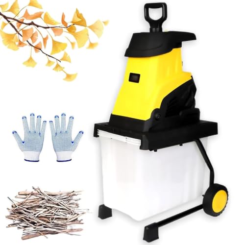 DUXMM Electric Wood Chipper Shredder with Reversible Blade Technology 20m-PowerCord