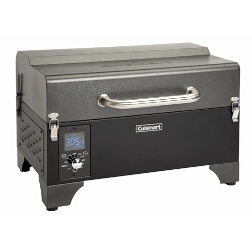Cuisinart 8-in-1 Portable Wood Pellet Grill and Smoker, Compact for RV, Tailgates, Camping, and Backyard Cooking, Smoky Flavor, Versatile Meat Smoker