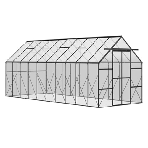 Walk-in Greenhouse, Outdoor Greenhouse with Adjustable Roof Vents, Sliding Door for Backyard, Patio, Garden