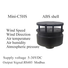 Mini-C2HS Mini Ultrasonic Wind Speed and Direction Sensor Ultrasonic Anemometer Weather Station Air Temperature Tester for UAV(Mini-C5HS-485)