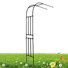 SDdPulse Metal Half Garden Arch, Rose Arch Half Side Wall Archway Trellis, Pergola Arbor Gazebo Weather Resistant, for Outdoor Backyard/Terrace/Balcony (Black 3.25x2.67x0.5m)