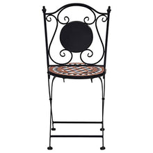 JKSVTF 3 Piece Mosaic Bistro Set Ceramic Tile Terracotta, Garden Table and Chairs, Garden Chairs Set, Patio Set, Outdoor Table and Chairs