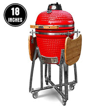 London Sunshine Ceramic Kamado Charcoal BBQ Grill 18 Inch Red