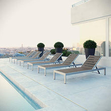 Ergode Shore Outdoor Patio Chaise Lounge Chair Set | Sleek Aluminum Frame | Gray Color Scheme | Easy Assembly & Mobility | 6 Chairs Included