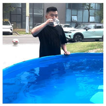 Zfmnoyev Canvas Fish Pond Pool, Large Round Pool Above Ground with Brackets, Foldable Water Storage Tank, Easy to Install, for Koi Pond Culture Agricultural Irrigation(1x0.6 m)