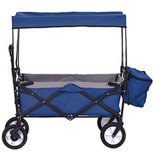 LIPJIA Shopping Trolley,Folding Camping Cart, Portable Garden with 4 Wheels, Romovable Canopy, Collapsible Garden Pull Wagon Hand Outdoor Utility Garden Wheelbarrow Garden Car