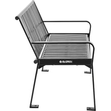 Global Industrial 4 ft. Outdoor Park Bench with Back, Vertical Steel Slats
