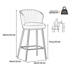 IPSU Velvet Breakfast Bar Stools Set of 4 Green