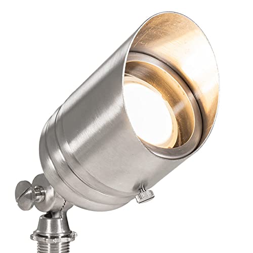 VOLT 20-Pack 12V Fat Boy Stainless Steel Outdoor Spotlights with 5W MR16 LED Bulbs Silver