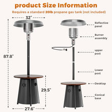 Pamapic Outdoor Heaters for Patio with Round Table Design, Premium 304 Stainless Steel Burner, Triple Protection System Propane Patio Heater for Porch Garden, Residential & Commercial Use
