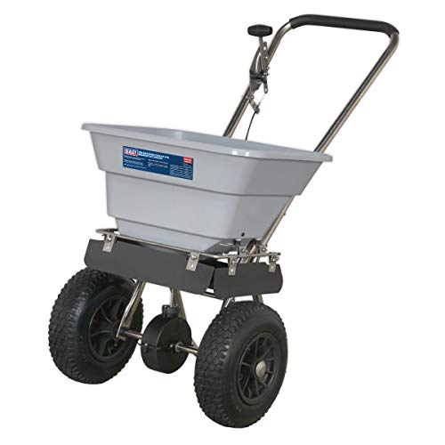 Sealey SSB37W Broadcast Salt Spreader, Stainless Steel, 37kg Walk Behind