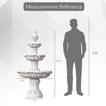 XBrand 58.3" 3-Tier Outdoor Freestanding Water Fountain - Classic Leaf Design, White Resin, Large Bird Bath with Pump - Ideal for Yard, Lawn and Garden, Porch Décor