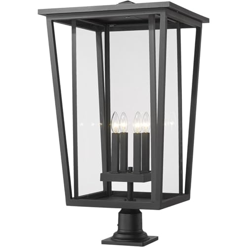 Z-Lite 4 Light Outdoor Pier Mounted Fixture 571PHXXLR-533PM-BK
