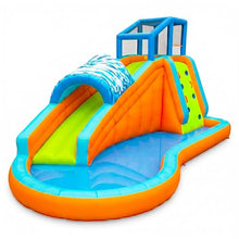 Banzai Surf Rider Large Inflatable Outdoor Aqua Lagoon Water Slide Splash Park with Climbing Wall, Tunnel Slide, and Splash Pool, for Kids Ages 5-12