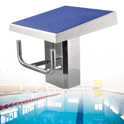 JYETAXDISS 15° Tilt Swimming Pool Diving Platform，Heavy Duty Professional Pool Board with Stainless Steel Base，Jumping Starting Block, Load Capacity 280kg deluxeedition