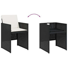 vidaXL Garden Furniture Set 17 Pieces with Cushions Synthetic Rattan Black