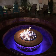 Spotix HPC Round Match Lit Fire Pit Burner Kit with 24-Inch Stainless Steel Burner and 30-Inch Flat Pan, Natural Gas, Polished Chrome, with Flange, Key, Valve, Flex Line and Fittings