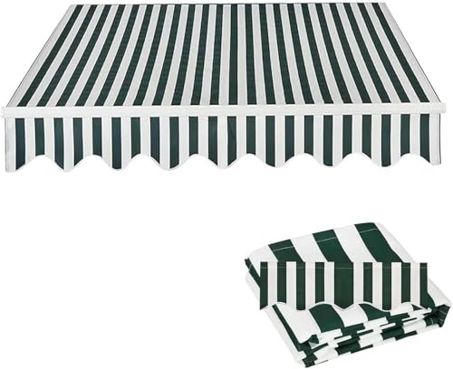 GFJYKDL Replacement Shade Fabric for Patio Umbrella Waterproof Polyester Canopy Cover for Balcony Retractable Awning Sun Shelter Material,Green-4.5x2.5m(14.7x8.2ft)