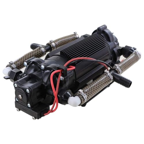 PENTAIR SHURFLO 4111-035 Power Twin Demand Pump, 12V DC, 6.25 GPM, 40 PSI High-Flow Heavy-Duty Diaphragm Pump with Viton Valves, Santoprene Diaphragm, 1/2" MPT Ports & 5/8" Barb Manifold Kit