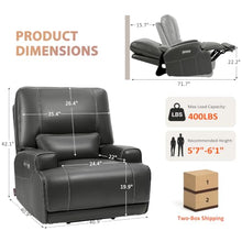 EONIX Dual Motor Zero Gravity Power Recliner Chair for 400lbs Big Man, Grey