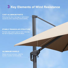 OROTLECT 10' X 10' square Cantilever Patio Umbrella Gray Pole Outdoor Umbrella With UV Protection,Taupe