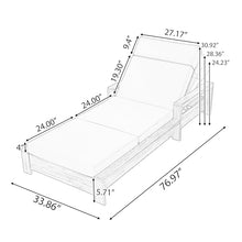 Outdoor Chaise Lounge Patio Recliner with Armrests and Cushion, Set of 2