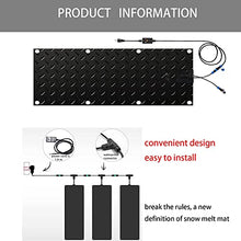 Heated Snow Melting Mats for Melting Snow and Ice Heated Entrances Walkway Mat No-Slip Stair Heating Outdoor Mats 2 in/h Melting Speed for Winter Snow Removal,10 * 15inch(25.4 * 38.1cm)