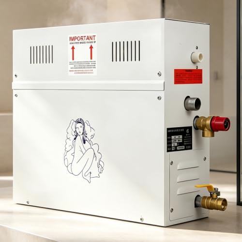 Pvxa Sauna Generator, Steam Shower Generator Kit 6KW, Stainless Steel Steam Shower Generator, with LED Display Controller, Automatic Shutdown, for Home Spa Bathroom 110V-21KW
