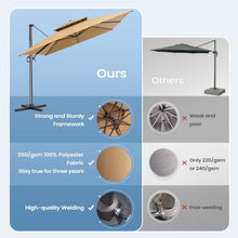 OROTLECT 9' X 11' Double Top Cantilever Umbrella with Weighted Base