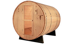 None 6-Foot Canadian Outdoor Pine Wood 4-Person Barrel Sauna Wet/Dry SPA with 9KW Electric Heater and Lava Rocks